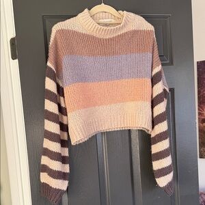 Crop Striped Women's Sweater